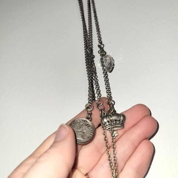 American Eagle Y2K Silver Heart Charm Necklace - Picture 5 of 7